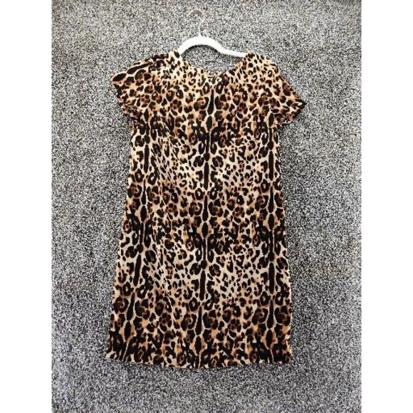 The Limited Xs Leopard Print Shift Short Sleeve Dress - Picture 1 of 6